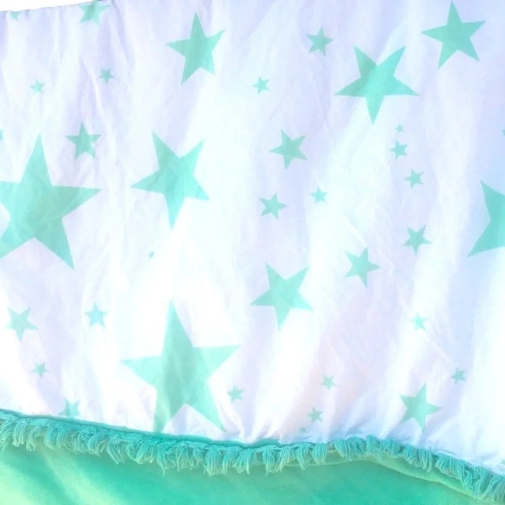Rare Indah Beach Towel in Green star print Terry cloth